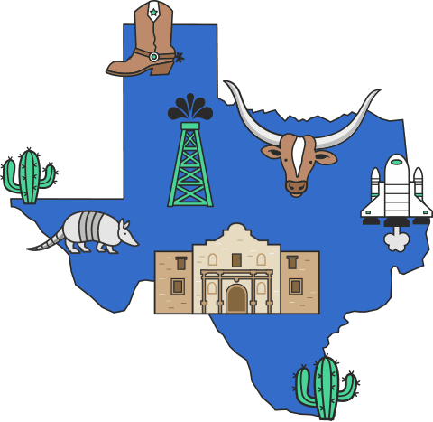 illustration of the state of texas