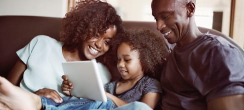 Family on ipad