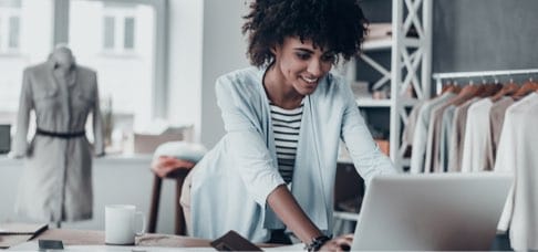 woman on computer