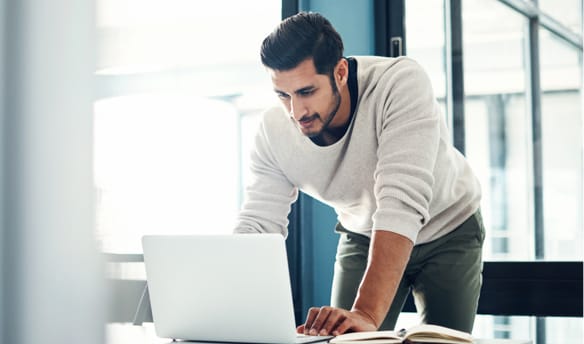 Man looking at laptop