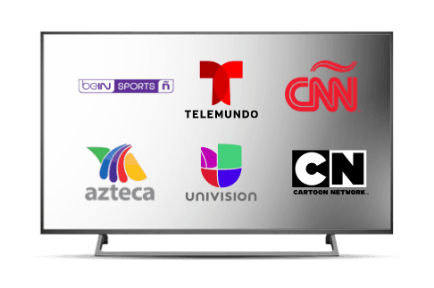 tv showing bon sports telemudo CNN azteca univison and CN