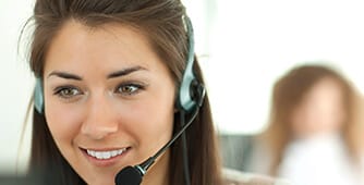 Operator standing by with headset