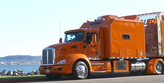 Big orange moving truck