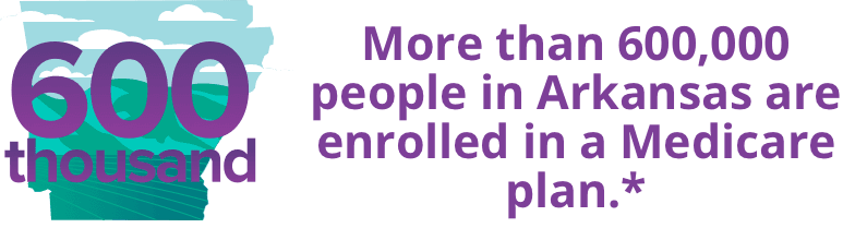 More than 600,000 people in Arkansas are enrolled in a Medicare plan.*