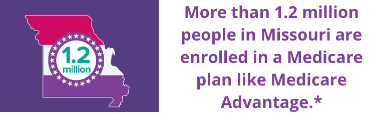 More than 1.2 million people in Missouri are enrolled in a Medicare plan like Medicare Advantage.*