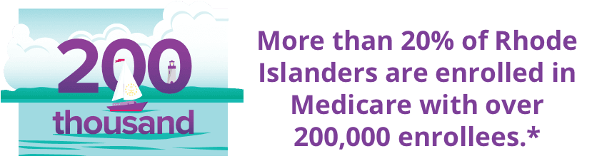 More than 20% of Rhode Islanders are enrolled in Medicare with over 200,000 enrollees.*