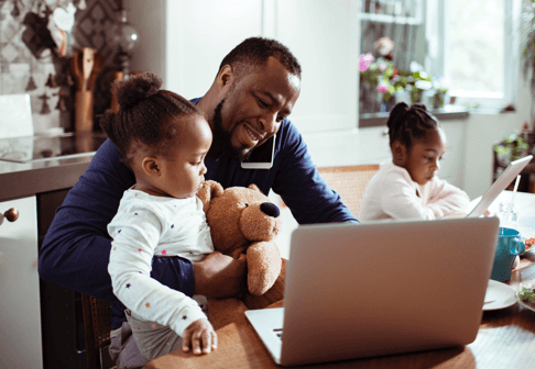 dad with kids