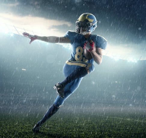 Football player on field