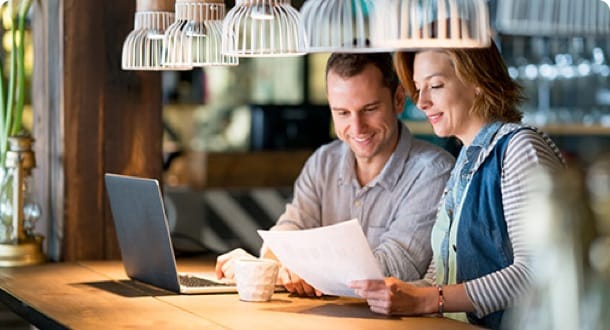 Couple using Internet