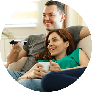 A couple watching AT&T TV
