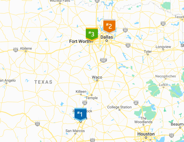 texas cities map