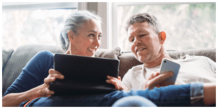 An Older Couple on the Phone