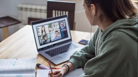 woman working from home 