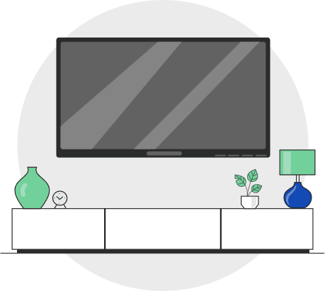 illustration of home entertainment system