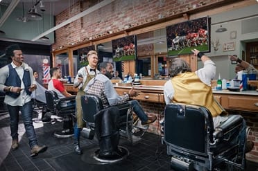 people getting haircuts