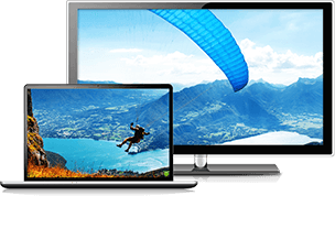 TV and laptop screens