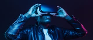A man using a VR headset
