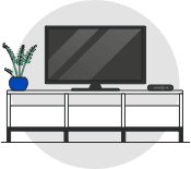 illustration of tv on stand