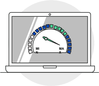 illustration of an internet speed gague