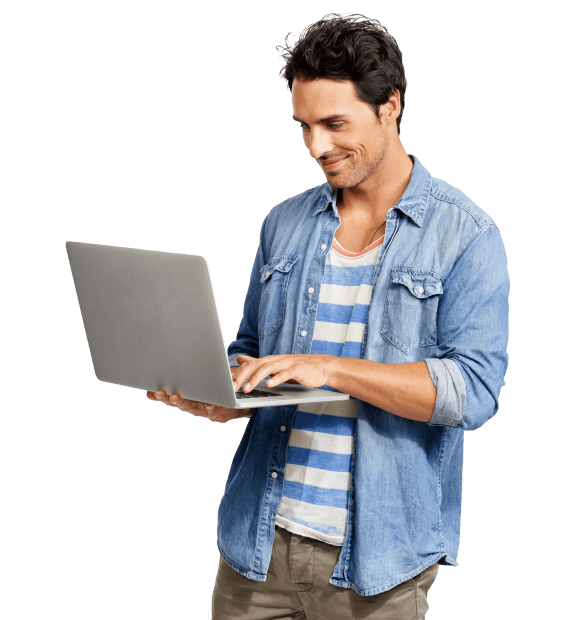 man with a laptop