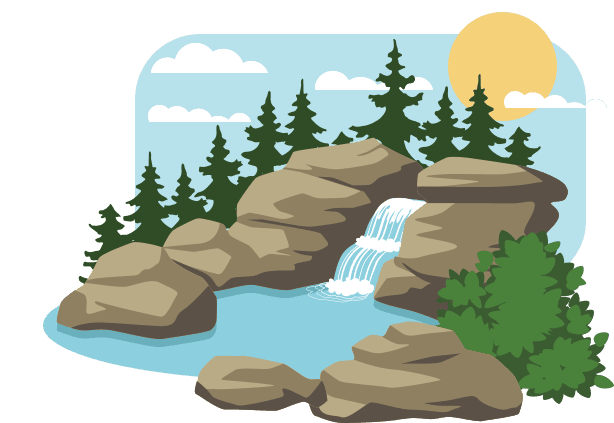 illustration of a waterfall