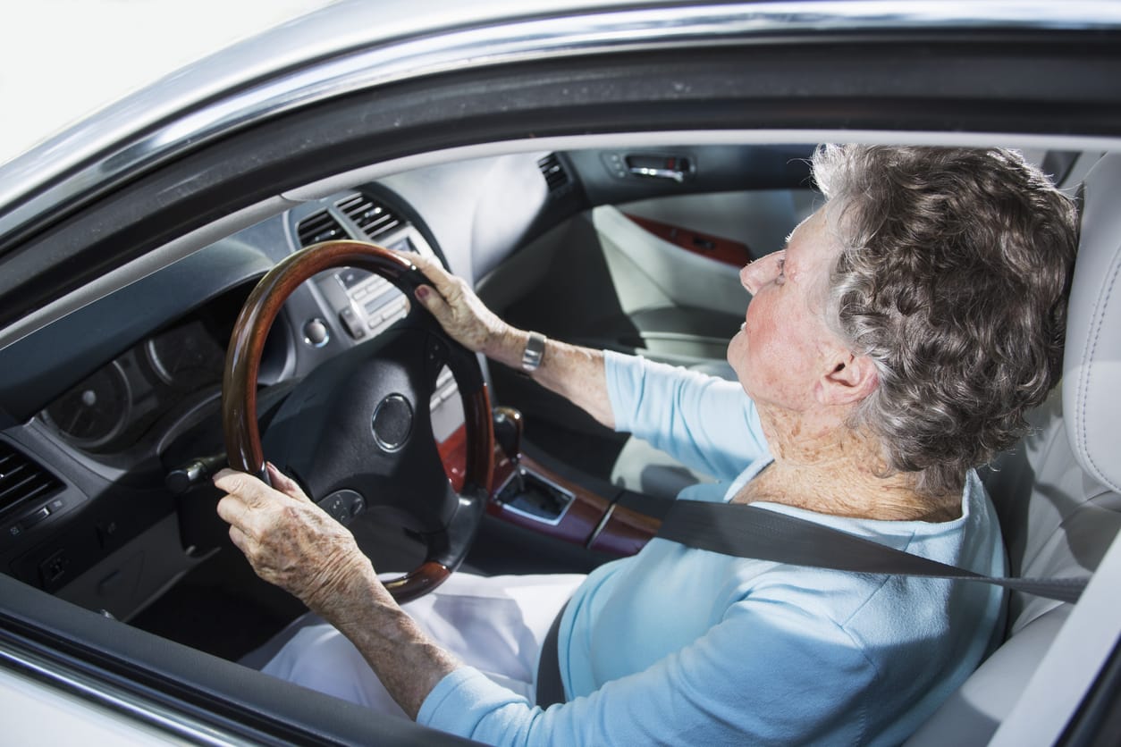 old woman driving