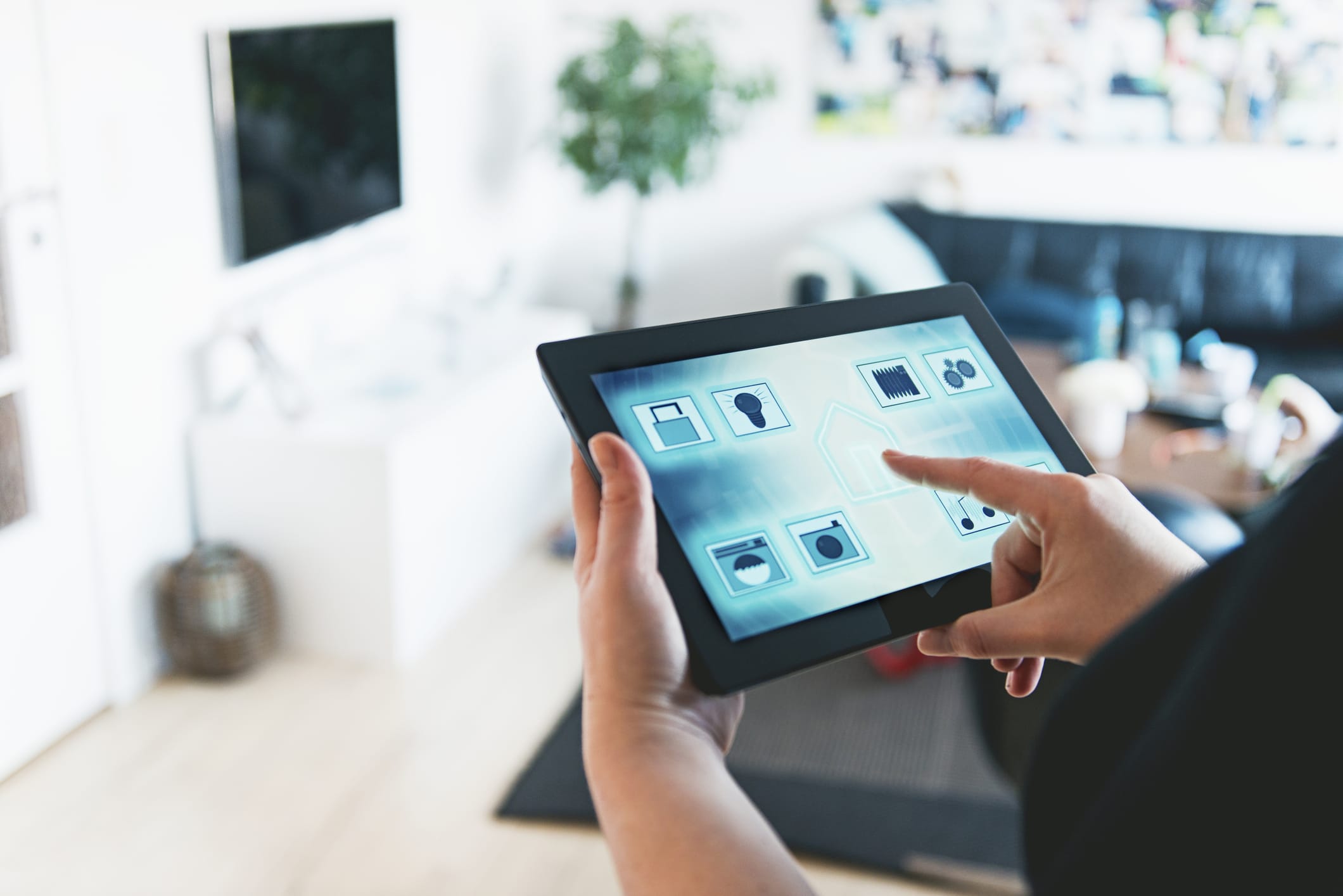 person using tablet