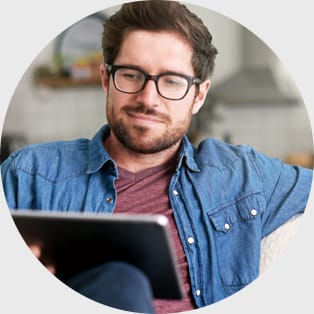 man using device
