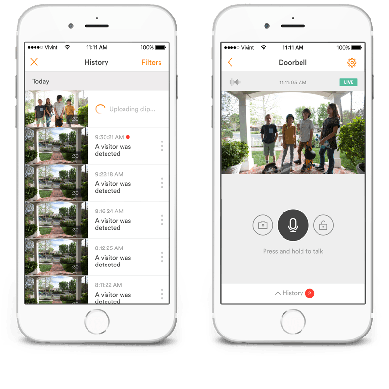 two phones using the vivint mobile app