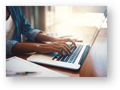 person working on laptop