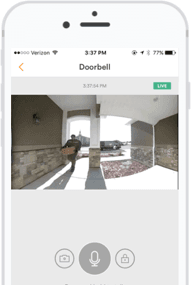 a mobile phone using the vivint mobile application