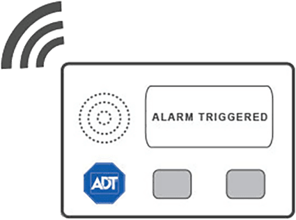 Graphic of ADT alarm being triggered